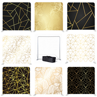 Mur d'images modulaire droit en tissu tendu, présentoir portable avec cadre en aluminium pour stand de salon professionnel intérieur/extérieur