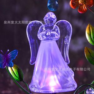 Luz Solar de Jardín con Forma de Ángel, LED Acrílico con Estaca Metálica, Resistente al Agua, Decoración para Exteriores - Product Image 3