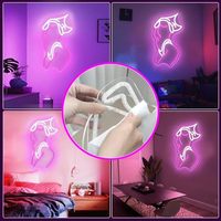 Enseignes néon pour femme, enseignes néon pour décoration murale, enseigne lumineuse LED rose et blanche pour décoration de chambre preppy, enseigne lumineuse pour fête d'anniversaire
