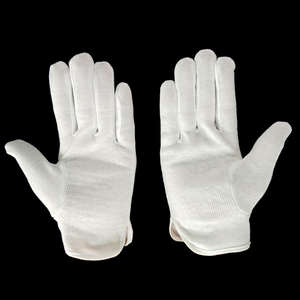 Venta al por mayor uniforme de conductor montar <span class=keywords><strong>Hotel</strong></span> camarero antideslizante Pvc blanco algodón Snap Gripping guantes de puntos - Product Image 3