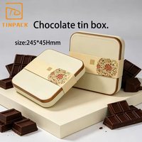 Boîte de rangement en étain pour chocolat de qualité supérieure, de qualité alimentaire, carrée, réutilisable, personnalisée, pour les cadeaux de vacances et les cadeaux d'entreprise