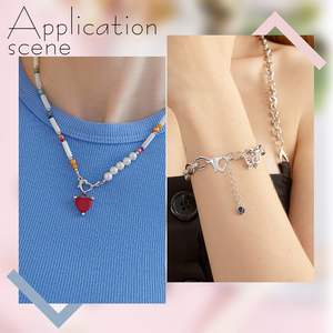 Застежки-карабины из нержавеющей стали в форме сердца, концевики для шнуров, фурнитура для изготовления ювелирных изделий, крючки для самостоятельного изготовления украшений - Product Image 6