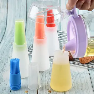 BPA Free Pastry Basting Brushes Oil Dispenser Bottle Silicone Oil Bottle Brush for Kitchen Baking BBQ Grill Pastry Brush