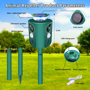 Répulsif pour animaux-Répulsif solaire électrique ultrasonique ABS 360-Détecteur <span class=keywords><strong>de</strong></span> mouvement-Cerf-Lumière clignotante-Repousse les chiens-Chats-Mouffettes - Product Image 5