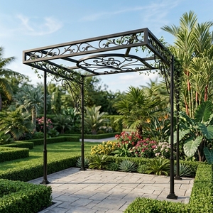 Pergola Contemporanea Impermeabile <span class=keywords><strong>in</strong></span> Acciaio con Arte <span class=keywords><strong>in</strong></span> <span class=keywords><strong>Ferro</strong></span> Battuto Resistente alla Ruggine <span class=keywords><strong>per</strong></span> Giardino Esterno, Hotel e Cortili - Product Image 5