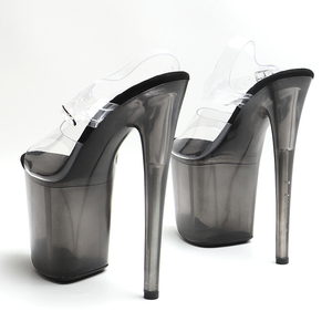 Sandales à talons hauts exotiques pour femmes, plateforme à bout ouvert, sangle de cheville, chaussures de <span class=keywords><strong>pole</strong></span> <span class=keywords><strong>dance</strong></span>, 20 cm / 8 pouces, PVC - Product Image 4