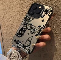 Coque de Téléphone Papillon Esquissé pour iPhone 17 Pro Max 16 Plus 13 16 Pro 12 Pro 11 Pro Xr Xs Series, Coque de Téléphone Intégrale Anti-Chute