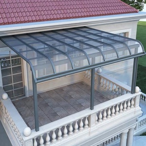 Coperture per Patio in Policarbonato Solido Anti-UV Impermeabile con Struttura in Alluminio, Set di Tende da Sole per Terrazza, Legno Trattato a Pressione Naturale, Garanzia di 10 Anni - Product Image 1