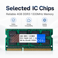 Module de mémoire RAM pour ordinateur portable RuiChu DDR3 4 Go 1333 MHz ECC PC3-10600 204PIN SODIMM, mise à niveau universelle compatible pour ordinateur portable