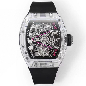 Montre mécanique de luxe RM 38-02, quartz <span class=keywords><strong>rose</strong></span>, boîtier TPT, tourbillon manuel, boîtier asymétrique, cadran squeletté, montre sport pour homme <span class=keywords><strong>haut</strong></span> de gamme - Product Image 1