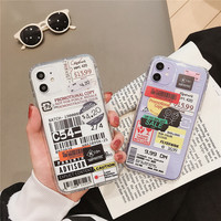 Étui de téléphone simple avec code QR pour iPhone 7 8 Plus 14 13 12 Mini 11 Pro X XS Max XR Mode européenne Ins Clair Housse souple