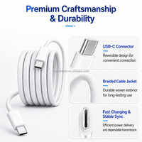 Kabel USB 3.2 Gen 2 100W PD 5A Pengisian Cepat Tipe-C TPE 1.5m Konduktor Tembaga Murni Nilon Perangkat IOS