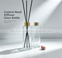Diffuseur d'aromathérapie en verre rond, flacon vide pour huiles essentielles et parfums d'intérieur, sans flamme, pour senteurs florales