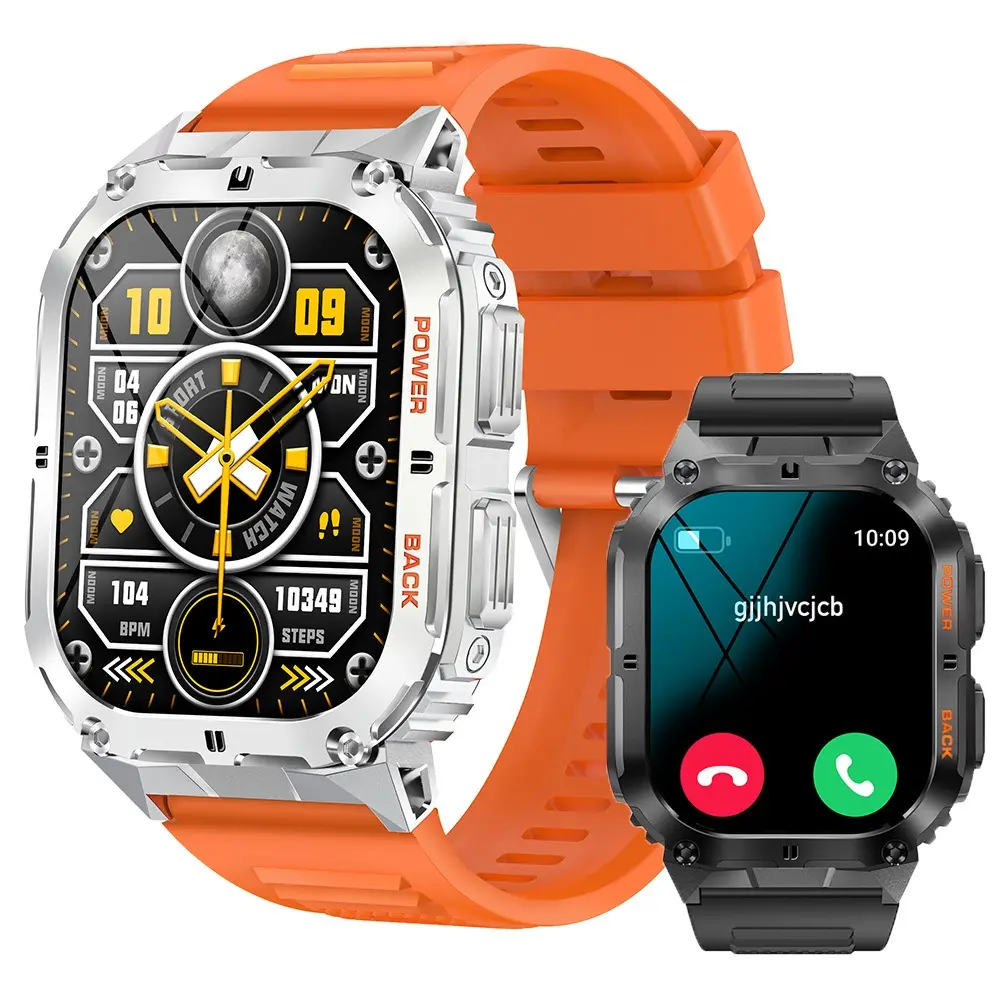 K61 pro nouvelles montres pour hommes triple conversation montre intelligente musique météo 1.96 pouces fréquence cardiaque pression artérielle oxygène smartwatch hombre