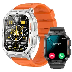 K61专业新款男士手表三重通话智能手表音乐天气1.96英寸心率血压氧气智能手表
