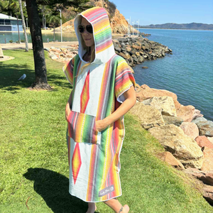 Serviette de plage <span class=keywords><strong>poncho</strong></span> à capuche en microfibre personnalisée pour adultes, vente en gros à prix réduit - Product Image 2