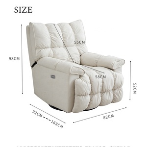 Contemporary Single Reclining Sofa <strong>Chair</strong> with Manual Footrest Modern Synthetic Leather Upholstery Wood <strong>Frame</strong> for Living Room - Product Image 6