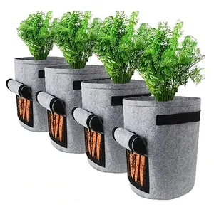 Pots with Flap Access Handles Grow Bags Non Woven Plant Fabric 1 2 3 5 10 20 30 40 50 100 200 300 Gallon Customize Packing
