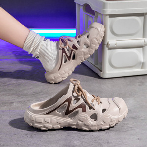 Sandales à enfiler unisexes pour l'été, chaussures aquatiques d'extérieur respirantes, antidérapantes, semelle souple en EVA de 3,5 cm d'épaisseur, blanc, noir, gris - Product Image 1