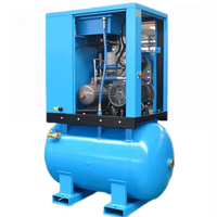Compresseur d'air à vis monophasé industriel portable 3kw 8bar avec réservoir d'air moteur 5hp SPM-3T composant de base lubrifié inclus
