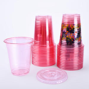 Tazza di natale rosa usa e getta su misura festa di compleanno speciale tazza di plastica fredda per animali domestici tazza trasparente con coperchio - Product Image 5