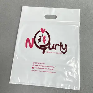 Factory Price Nice Quality Custom Logo Printing Supermarket Merchandise Carry Shopping Handle Plastic Die Cut Bag