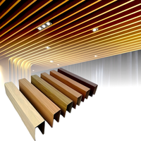 Plafond en grille en aluminium en forme de U, ignifuge et insonorisé, personnalisé, pour supermarché, vente en gros d'usine