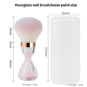 Pinceau à poudre pour ongles Bling Hourglass, pinceau de nettoyage doux de luxe, pinceau de maquillage personnalisé avec boîte, pinceau à ongles pour salon de manucure - Product Image 6