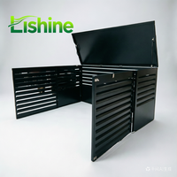 Cache-compresseur de climatiseur extérieur mural carré en aluminium et plastique, durable, à installation facile, avec couvercle à persiennes, design moderne pour