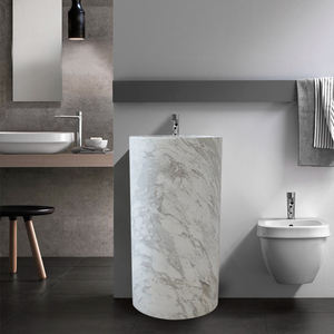 Meilleure qualité marbre évier petite taille salle de bain rond lavabo lavabo <span class=keywords><strong>avec</strong></span> piédestal - Product Image 4