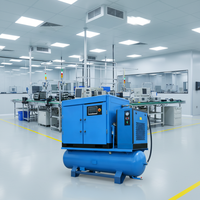 Compresseur à vis rotatif industriel haute efficacité série 4 en 1, 7,5-22 kW, 10-30 ch, avec sécheur d'air