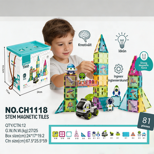Tuiles magnétiques pour fenêtre sur le thème <span class=keywords><strong>de</strong></span> l'espace, blocs <span class=keywords><strong>de</strong></span> <span class=keywords><strong>construction</strong></span> <span class=keywords><strong>de</strong></span> 7,5 cm, jouet éducatif STEM, apprentissage créatif DIY, vente en gros avec boîte <span class=keywords><strong>de</strong></span> rangement - Product Image 5