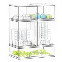 Organisateur de bouteilles pour comptoir, organiseurs empilables et rangement pour bouteilles, conteneur avec tiroir pour cuisine et salle de bain