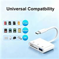 Lector de Tarjetas Multi Interfaz USB C OTG, Adaptador de Tarjetas de Memoria SD TF, Compatible con Tablets y Móviles Android