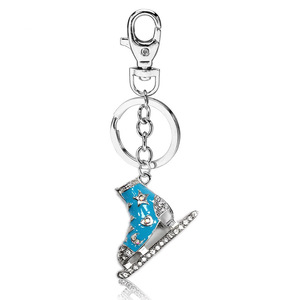 Porte-clés de mode en métal, motif patins à glace et <span class=keywords><strong>chaussures</strong></span> de <span class=keywords><strong>ski</strong></span>, orné de strass en cristal, souvenir d'hiver, pour le sport - Product Image 1