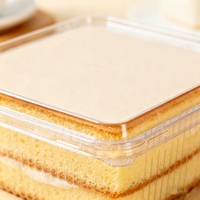 Boîte à tiramisu carrée transparente en plastique PET de qualité alimentaire, emballage personnalisable pour desserts, gâteaux et stockage de noix