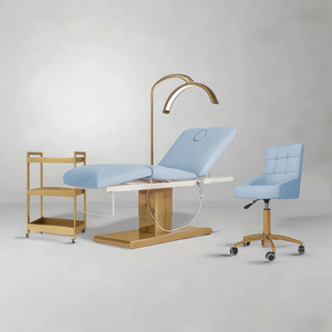 Chaise de lit facial de conception de haute qualité lit facial en mousse à mémoire beige pour salon de beauté - Product Image 6