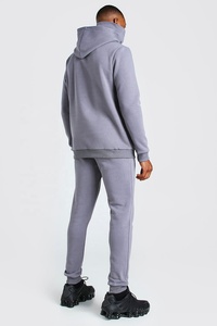 Custom Solid <b>Grey</b> 100% Polyester Slim Fitted Tracksuit Wholesale <b>Cheap</b> Sets and <b>Suits</b> - Product Image 3