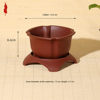 Grand pot de plante d'intérieur pour salons, spécialement conçu pour les orchidées ; en résine, style chinois, forme trèfle à quatre feuilles