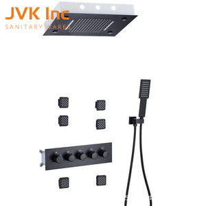 Sistema de <span class=keywords><strong>ducha</strong></span> completo de 5 funciones, mezclador de cabezal de <span class=keywords><strong>ducha</strong></span> de lluvia fría y caliente negro, juego de <span class=keywords><strong>ducha</strong></span> completo termostático, <span class=keywords><strong>termo</strong></span> para Baño - Product Image 6