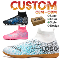 Chaussures de football professionnelles ODM/OEM de haute qualité, personnalisables, avec semelle intérieure en TPU et crampons longs, pour printemps/été/hiver, unisexe, sport