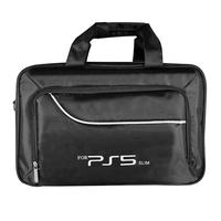 Étui de transport protecteur pour PS5 Slim avec fermeture à glissière, en nylon, motif malt, imperméable, grande capacité