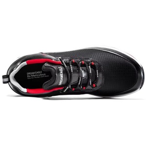 Zapatos de Golf Negros para Hombre con Detalles Rojos, Parte Superior de PU, Suela de Goma, Entresuela de EVA, Forro de Malla, Zapatillas Deportivas Transpirables - Product Image 3