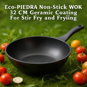 Wok antiaderente Eco-Piedra 32 cm con rivestimento in ceramica per soffriggere e friggere - Product Image 3