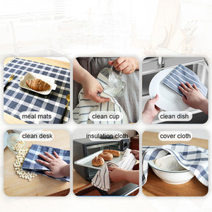 Paño de Cocina Simple de Algodón Teñido, Serie Azul, Servilletas y Paños de Cocina para el Hogar - Product Image 3