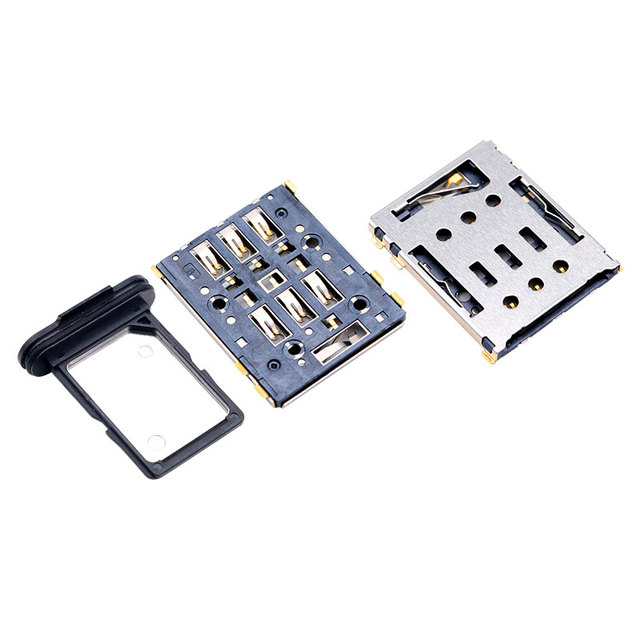 JBL Nano SIM Card SMT Push-Pull Type 6 Pin Stainless Steel Shell LCP Plastic Connector Socket Model JBL-20241014