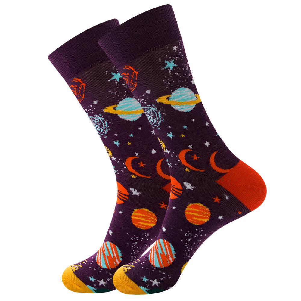 New Product Ideas 2024 Custom logo Design Fashion Pattern Cotton Unisex Funny Dress Socks for Men Women