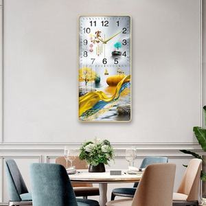 Reloj de Porcelana Artístico de Alta Gama, Reloj de Pared con Pintura Atmosférica, Reloj de Porcelana de Cristal con Pintura de Paisaje Jinshan - Product Image 2