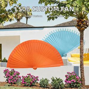 Abanico Plegable de Madera Grande de Color Sólido para Espectáculos de Danza, Decoración Navideña del Hogar y Bodas - Product Image 3