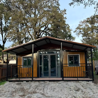 Maison préfabriquée extensible en conteneur à toit incliné imperméable - Villa capsule, maison familiale mobile préfabriquée portable de petite taille